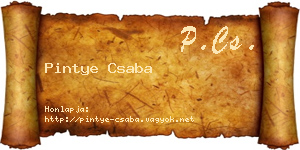 Pintye Csaba névjegykártya